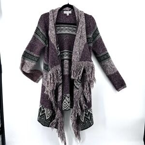 Knox Rose Cottage Core Cardigan Large Sweater Comfy Gypsy Peasant Western Stripe